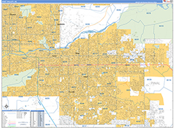 East Valley Metro Area Wall Map Basic Style 2026
